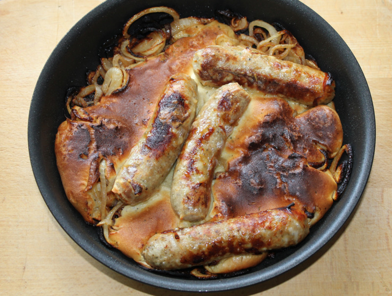 Pan fried toad in the hole.